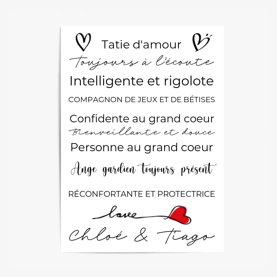 Tableau Famille Personnalisé Fête des Taties