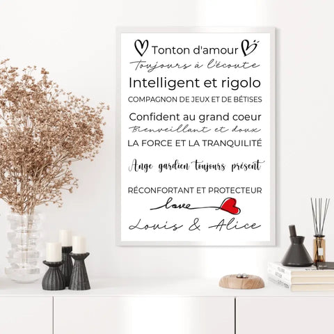 Tableau Famille Personnalisé Fête des Tontons
