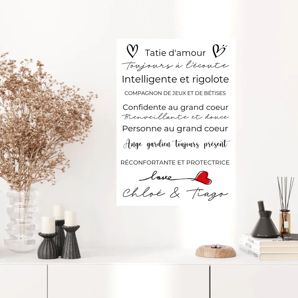 Tableau Famille Personnalisé Fête des Taties