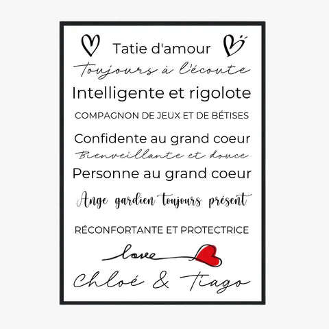 Tableau Famille Personnalisé Fête des Taties