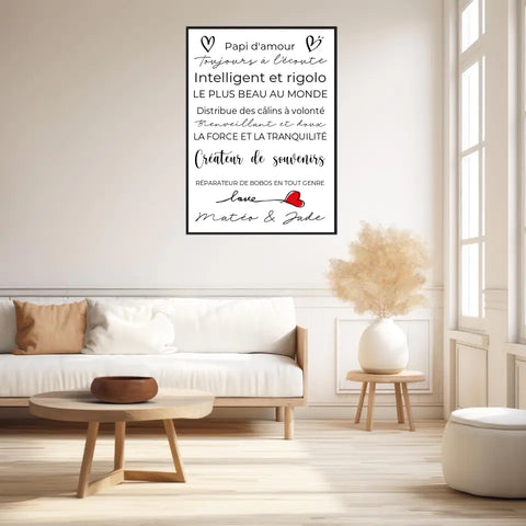Tableau Famille Personnalisé Fête des Grands-Pères