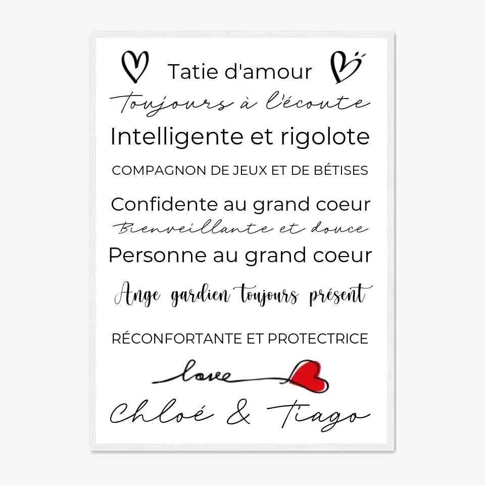 Tableau Famille Personnalisé Fête des Taties