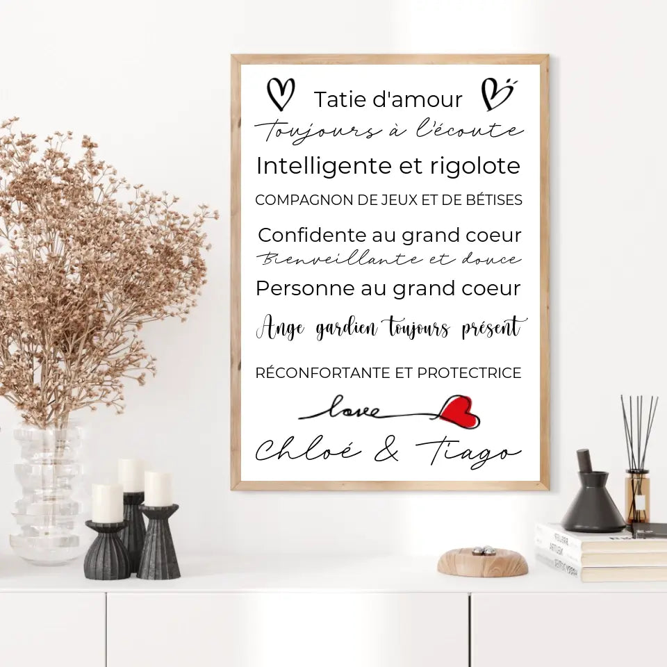 Tableau Famille Personnalisé Fête des Taties