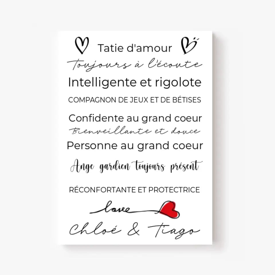 Tableau Famille Personnalisé Fête des Taties