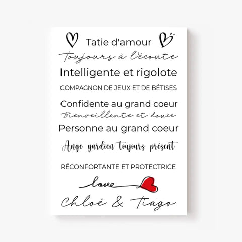 Tableau Famille Personnalisé Fête des Taties
