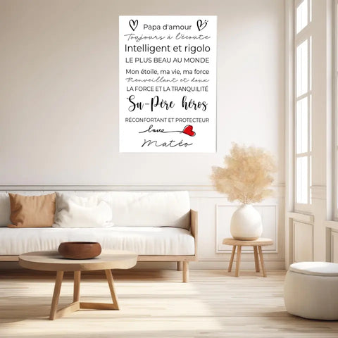 Tableau Famille Personnalisé Fête des Pères