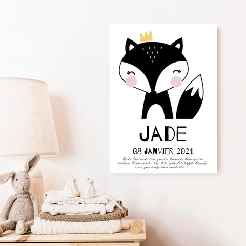 Tableau Naissance Personnalisé Renard