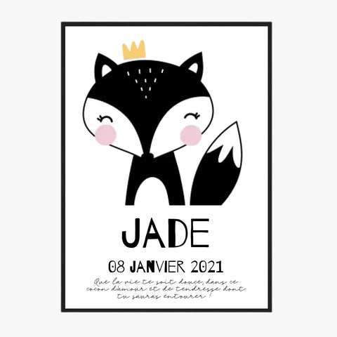 Tableau Naissance Personnalisé Renard
