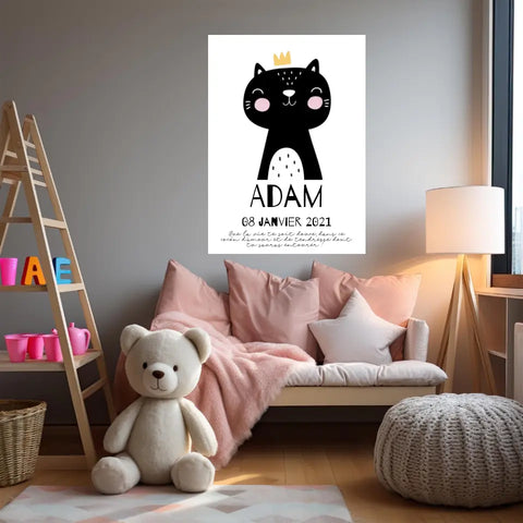 Tableau Naissance Personnalisé Chat