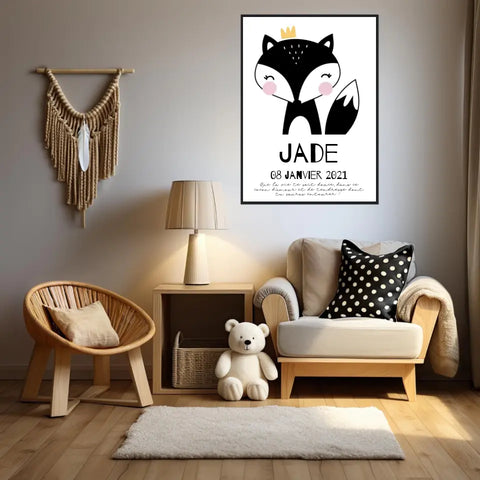 Tableau Naissance Personnalisé Renard