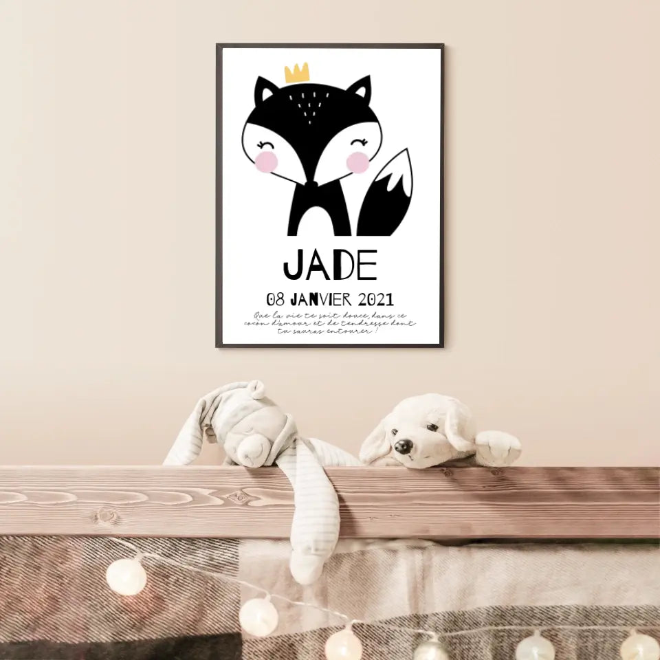 Tableau Naissance Personnalisé Renard