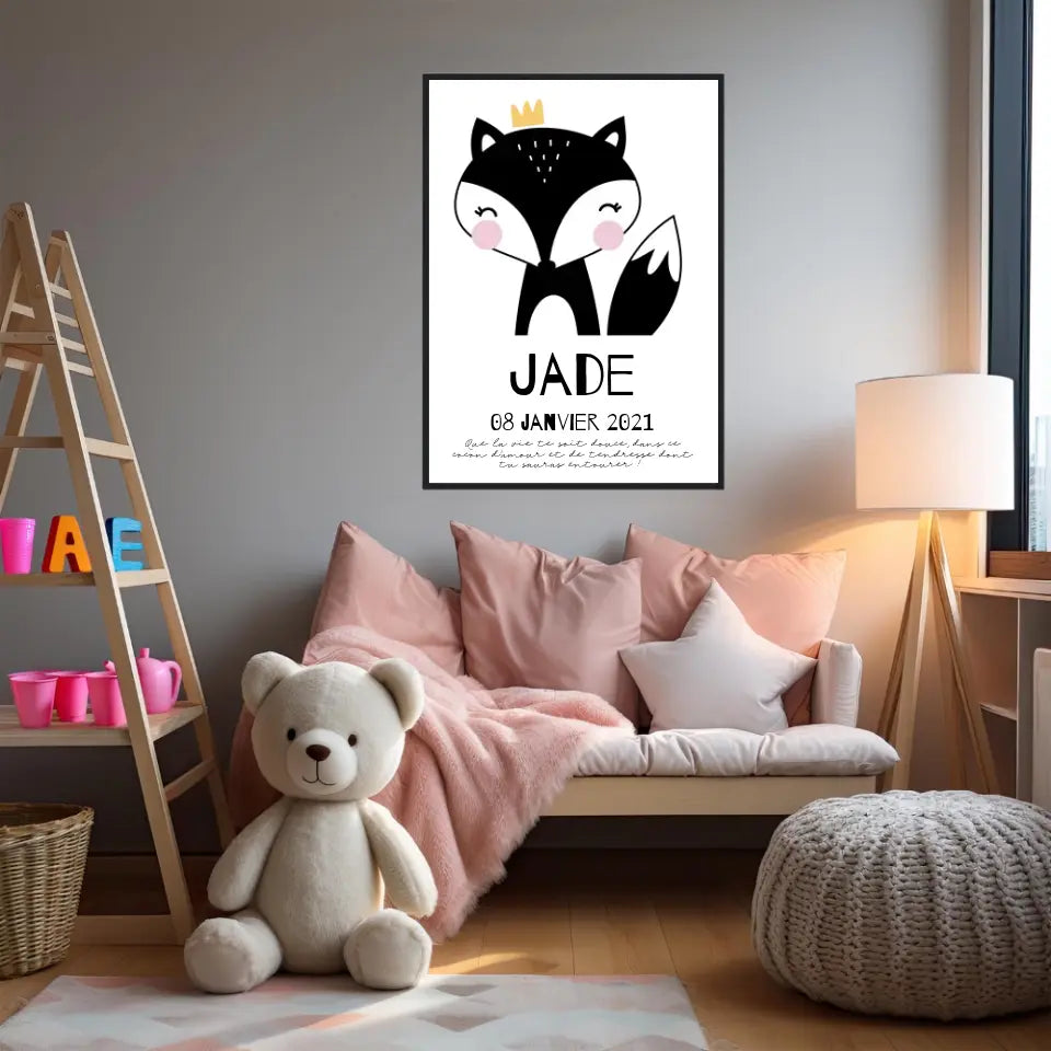 Tableau Naissance Personnalisé Renard