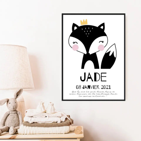 Tableau Naissance Personnalisé Renard