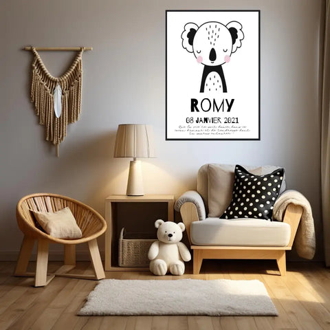 Tableau Naissance Personnalisé Koala