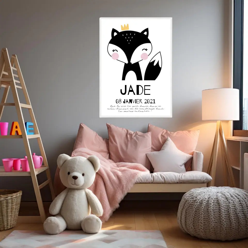 Tableau Naissance Personnalisé Renard