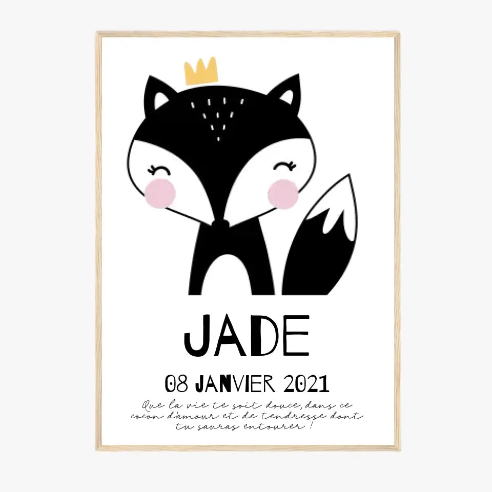 Tableau Naissance Personnalisé Renard