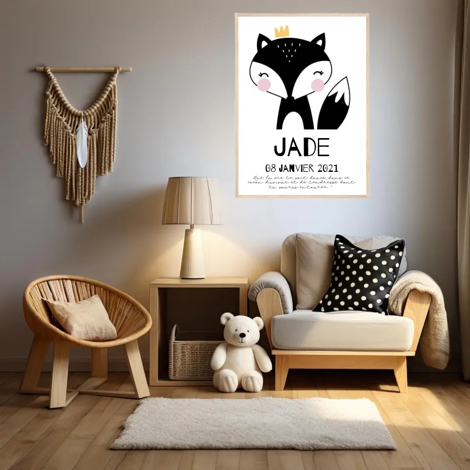 Tableau Naissance Personnalisé Renard