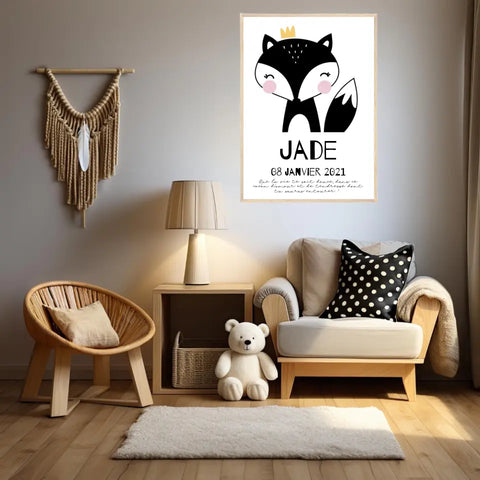 Tableau Naissance Personnalisé Renard
