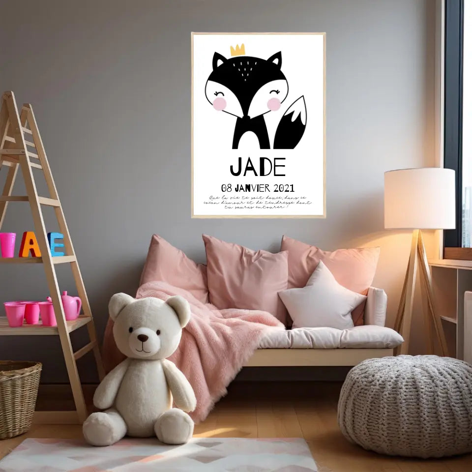 Tableau Naissance Personnalisé Renard