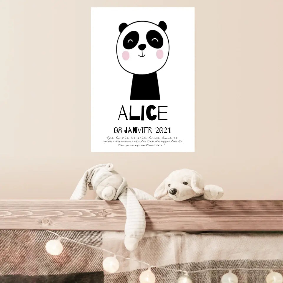 Tableau Naissance Personnalisé Panda