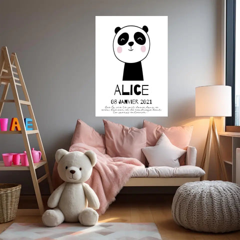 Tableau Naissance Personnalisé Panda