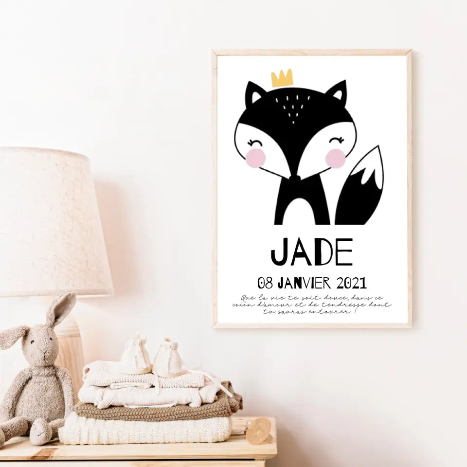 Tableau Naissance Personnalisé Renard