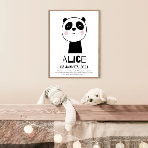 Tableau Naissance Personnalisé Panda