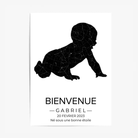 Tableau carte du ciel personnalisé bébé