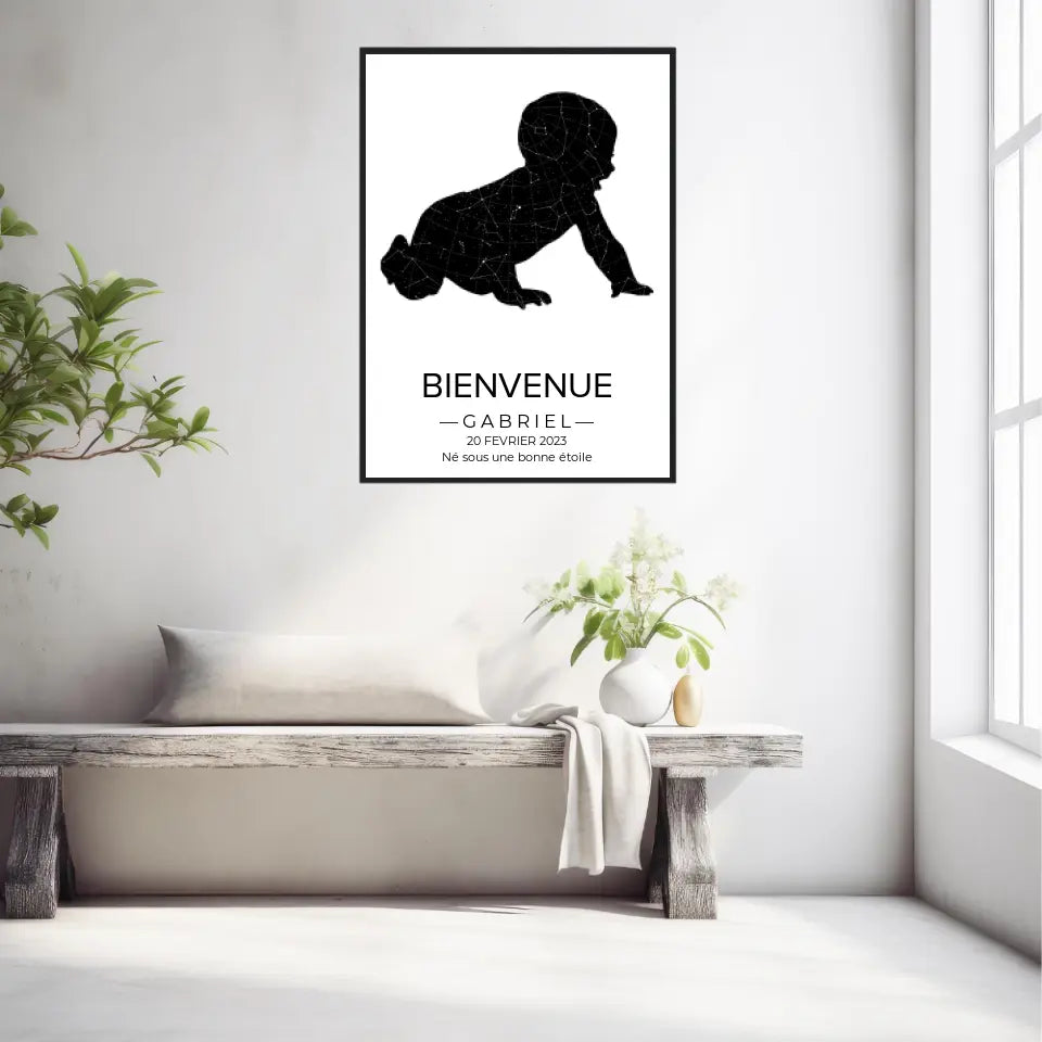 Tableau carte du ciel personnalisé bébé