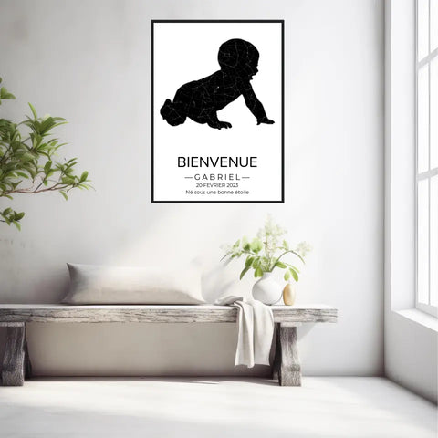 Tableau carte du ciel personnalisé bébé