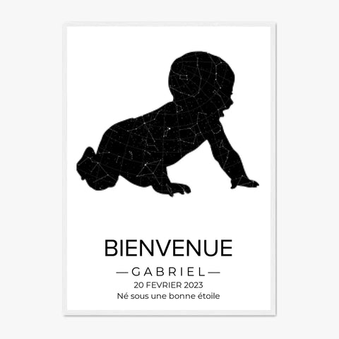Tableau carte du ciel personnalisé bébé