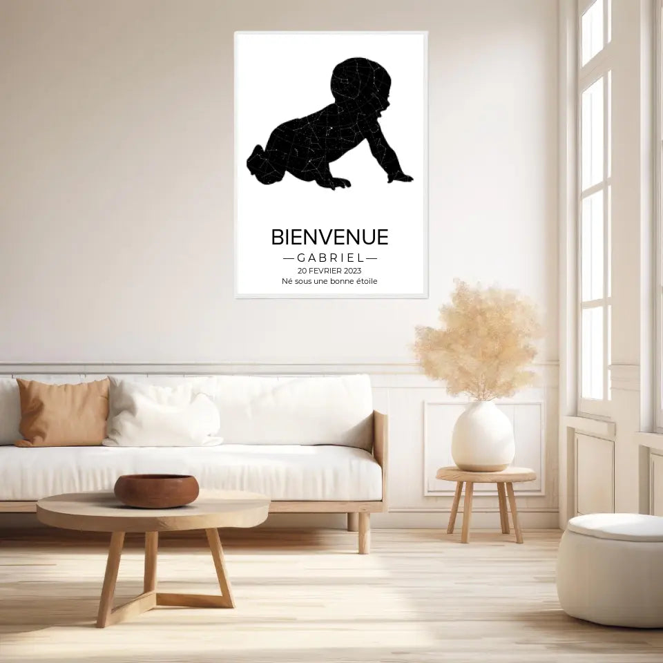 Tableau carte du ciel personnalisé bébé
