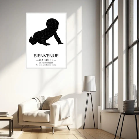 Tableau carte du ciel personnalisé bébé