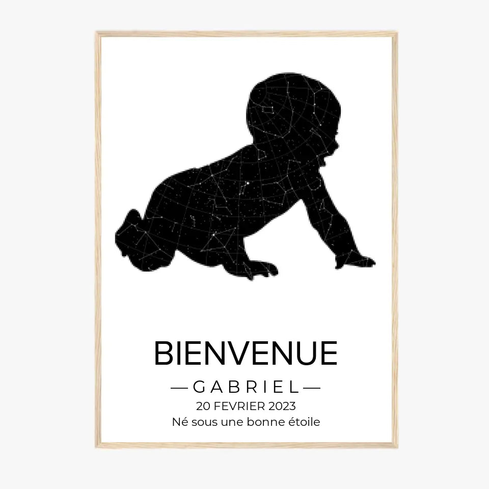 Tableau carte du ciel personnalisé bébé