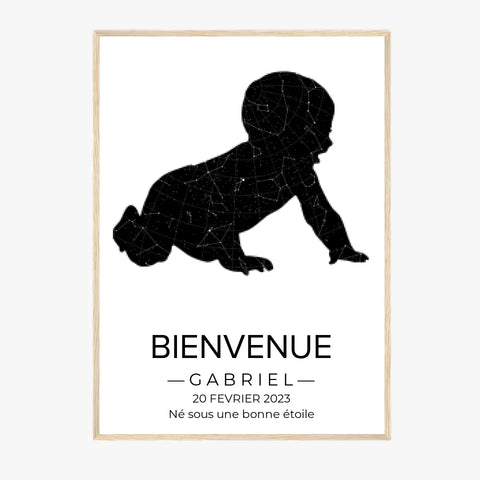 Tableau carte du ciel personnalisé bébé