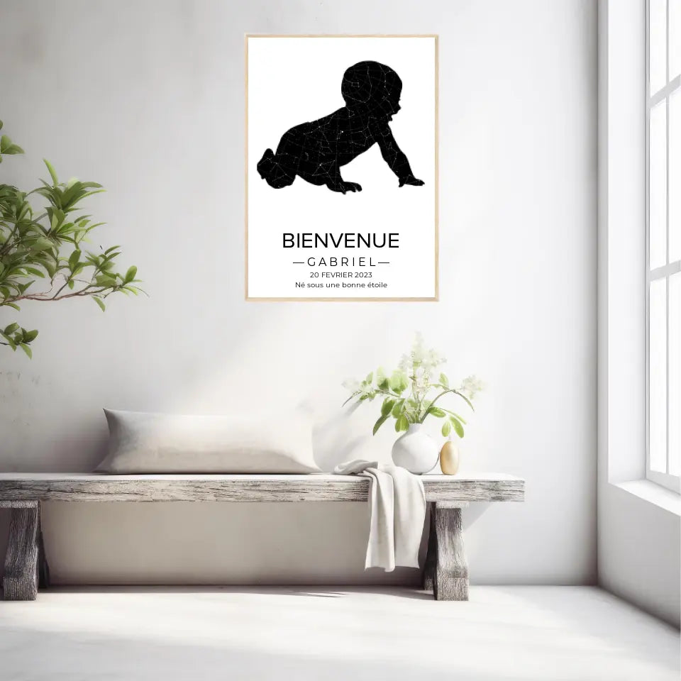 Tableau carte du ciel personnalisé bébé