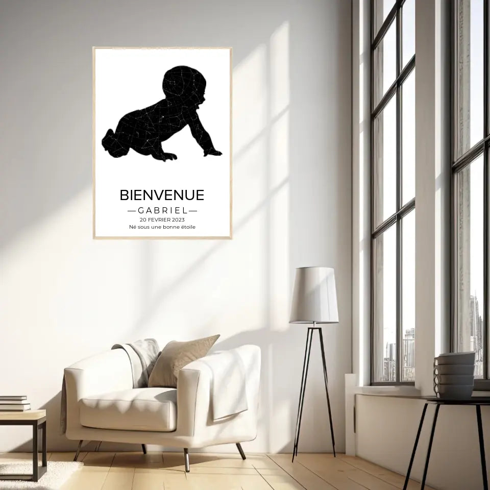 Tableau carte du ciel personnalisé bébé