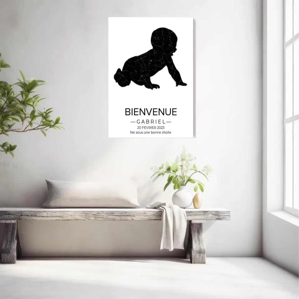 Tableau carte du ciel personnalisé bébé