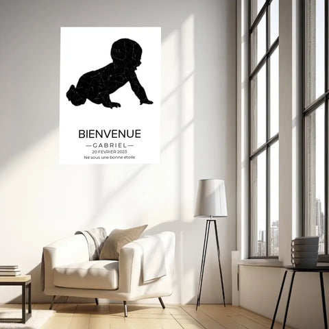 Tableau carte du ciel personnalisé bébé