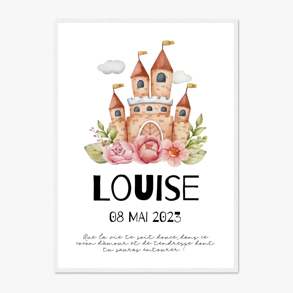 Affiche Naissance Personnalisé Château