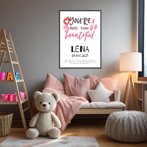 Affiche Naissance Personnalisé You Are Beautiful