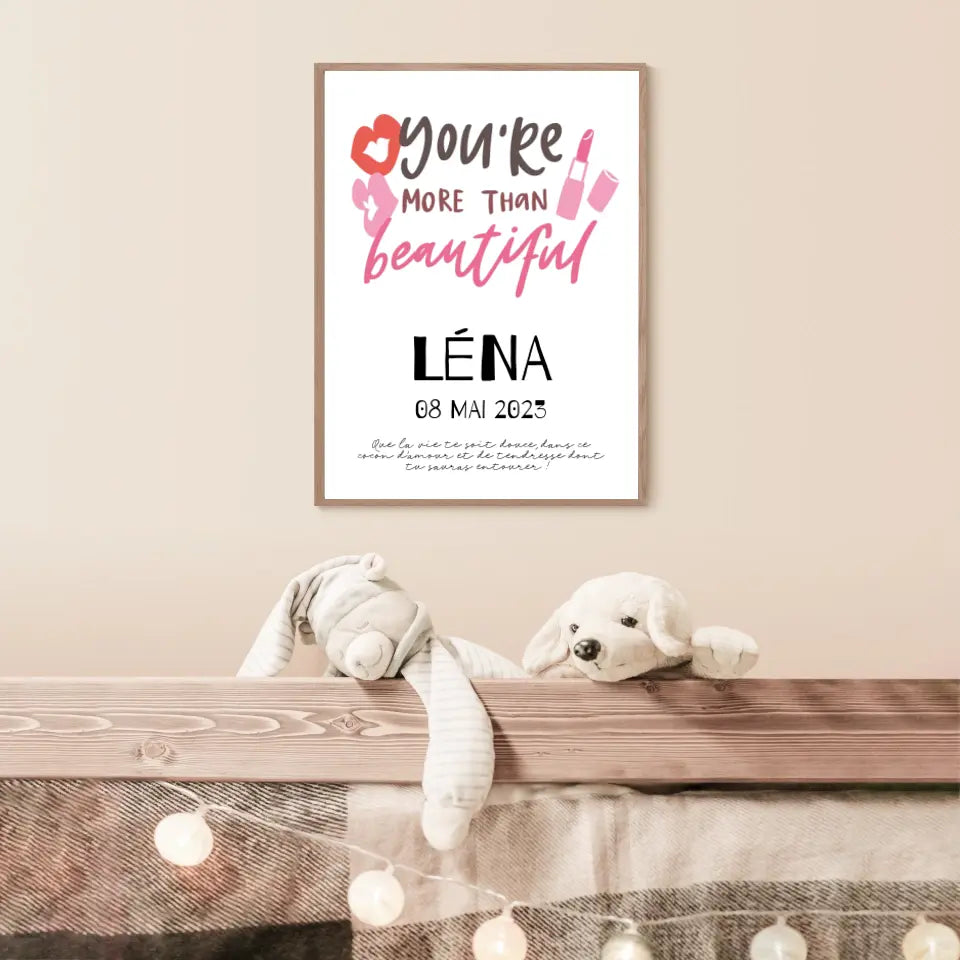 Affiche Naissance Personnalisé You Are Beautiful