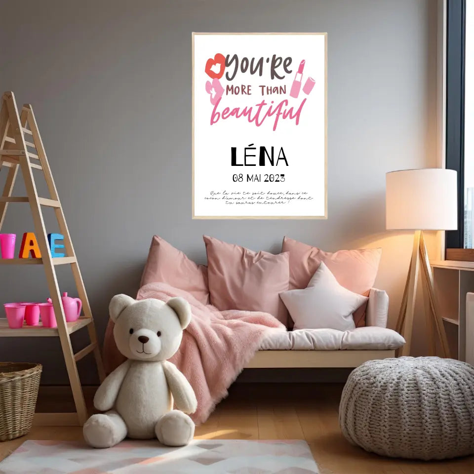 Affiche Naissance Personnalisé You Are Beautiful