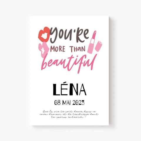 Affiche Naissance Personnalisé You Are Beautiful