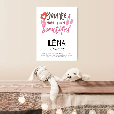Affiche Naissance Personnalisé You Are Beautiful