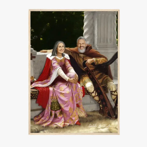 Tableau Personnalisé Portrait Photo Couple Royal Tristan et Isolde de Edmund Blair Leighton
