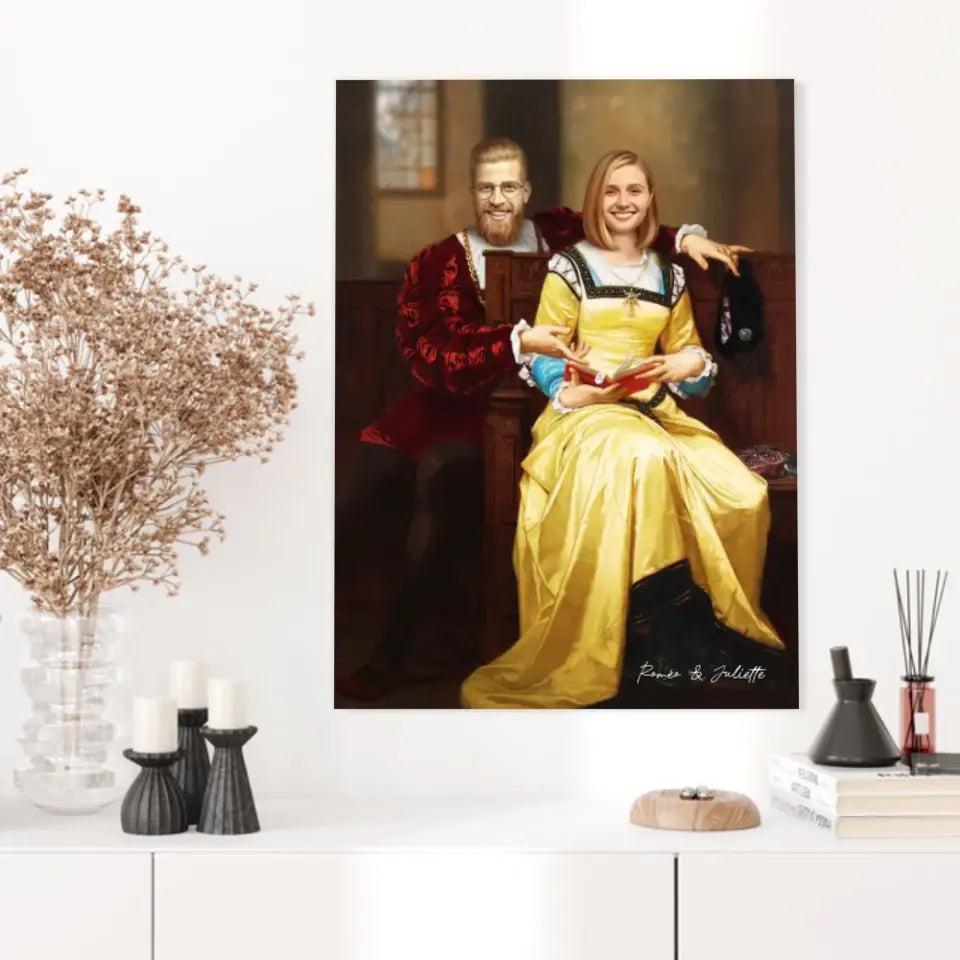 Tableau Personnalisé Portrait Photo Couple Royal Romeo et Juliette par Hugues Merle