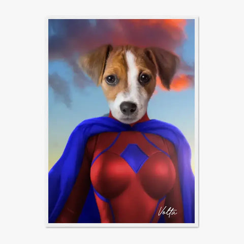 Tableau Animaux Portrait Personnalisé Super Héros Chien Jack Russell