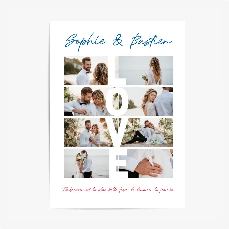 Affiche Personnalisée Couple Photo Love