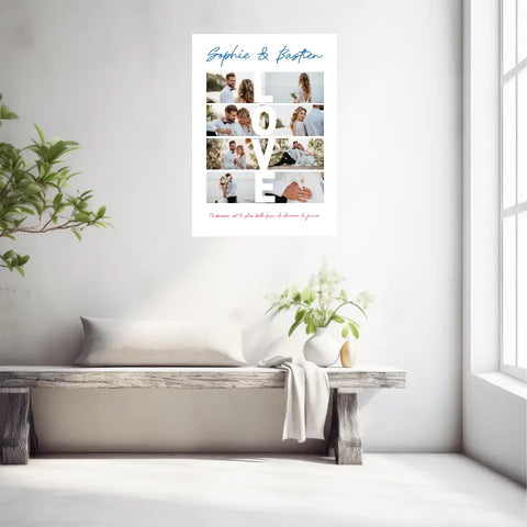 Affiche Personnalisée Couple Photo Love